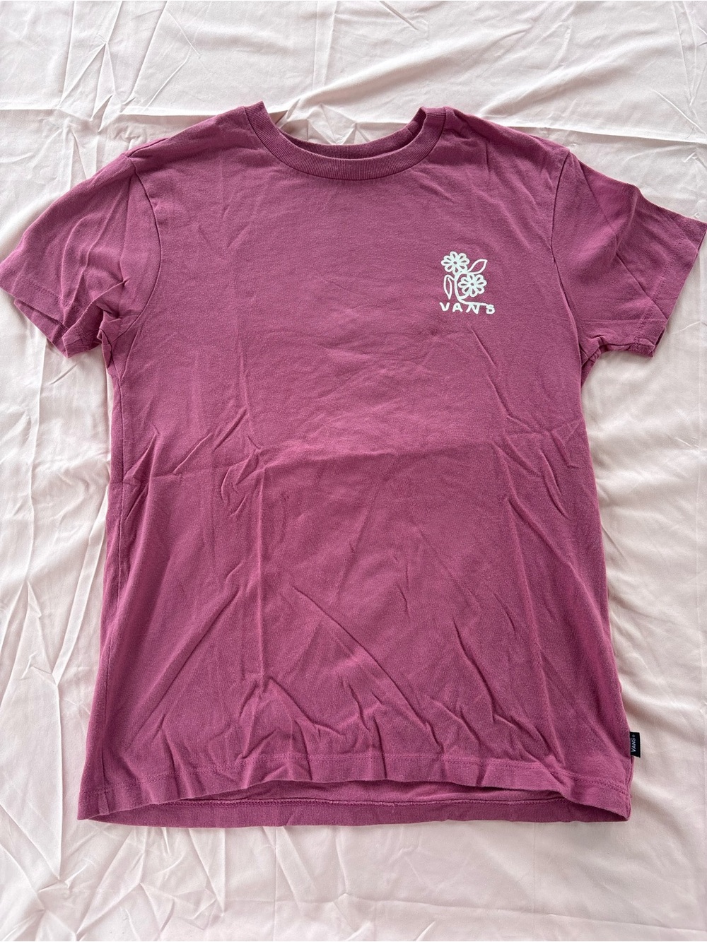 Vans Women’s Floral Logo T‑Shirt in Dusty Plum